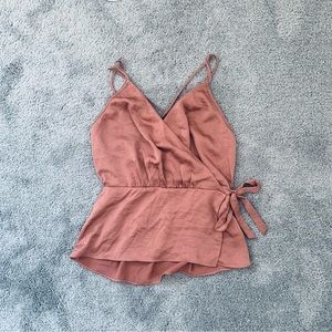 Express Pink Wrap Tank Top